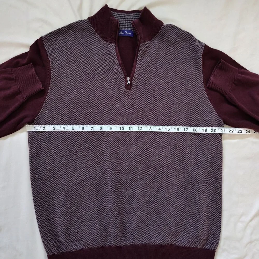 Alan Flusser‎ Mens Size L Quarter Zip Pullover Sweater